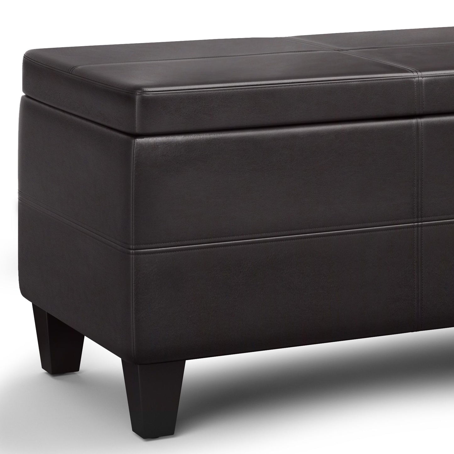 Avalon - Lift Top Rectangular Storage Ottoman - Tanners Brown Simpli-Home