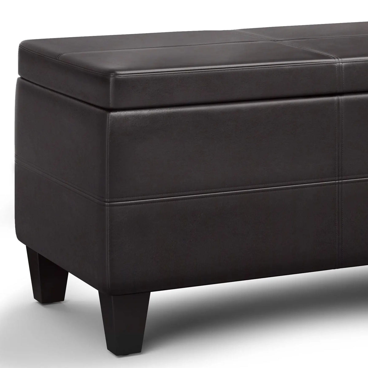 Avalon - Lift Top Rectangular Storage Ottoman - Tanners Brown Simpli-Home