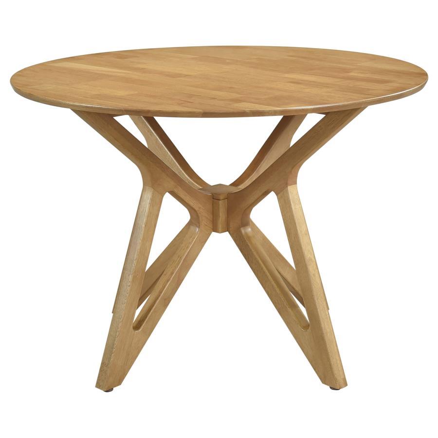 Elowen - Round Solid Wood Dining Table - Light Walnut - Snoozhouse