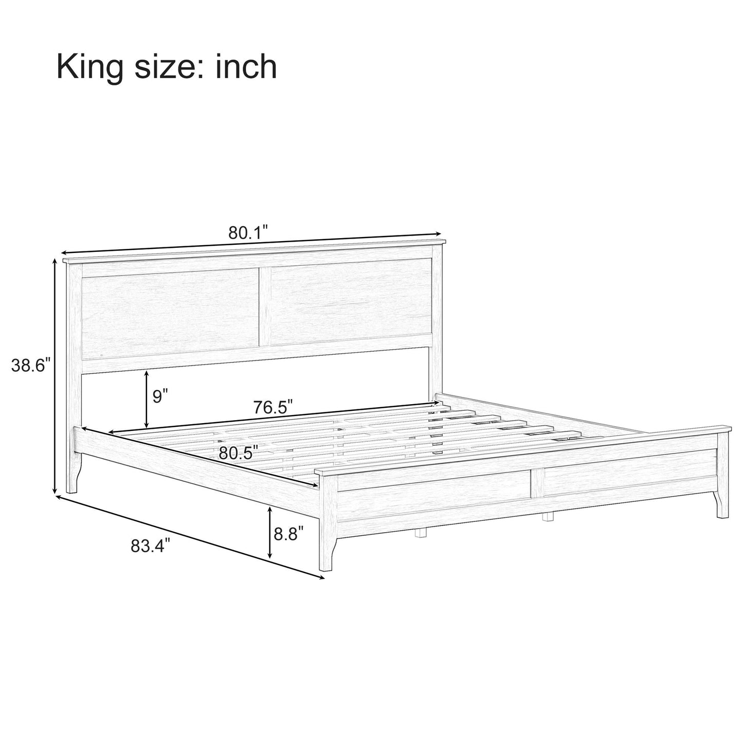 Modern Solid Wood Platform Bed Hearth and Haven