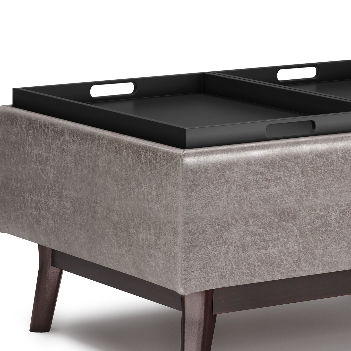 Owen - Tray Top Small Coffee Table Upholstered Storage Ottoman Simpli-Home