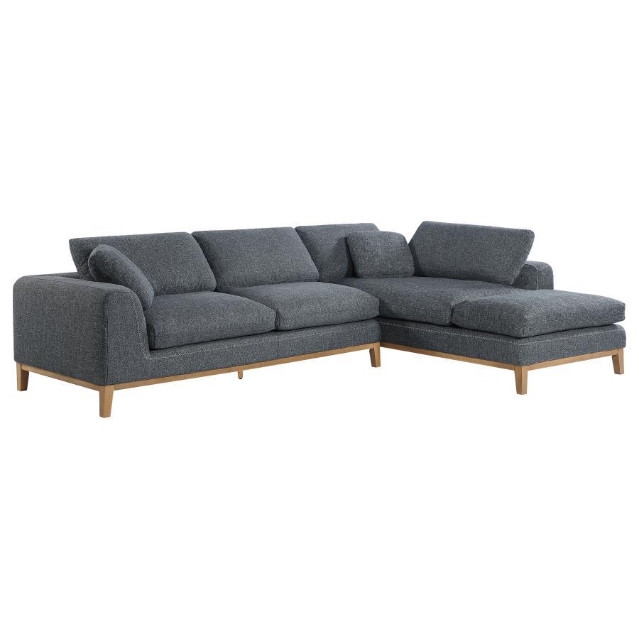 Persia - Upholstered Track Arm Sectional Sofa - Gray CoasterElevations