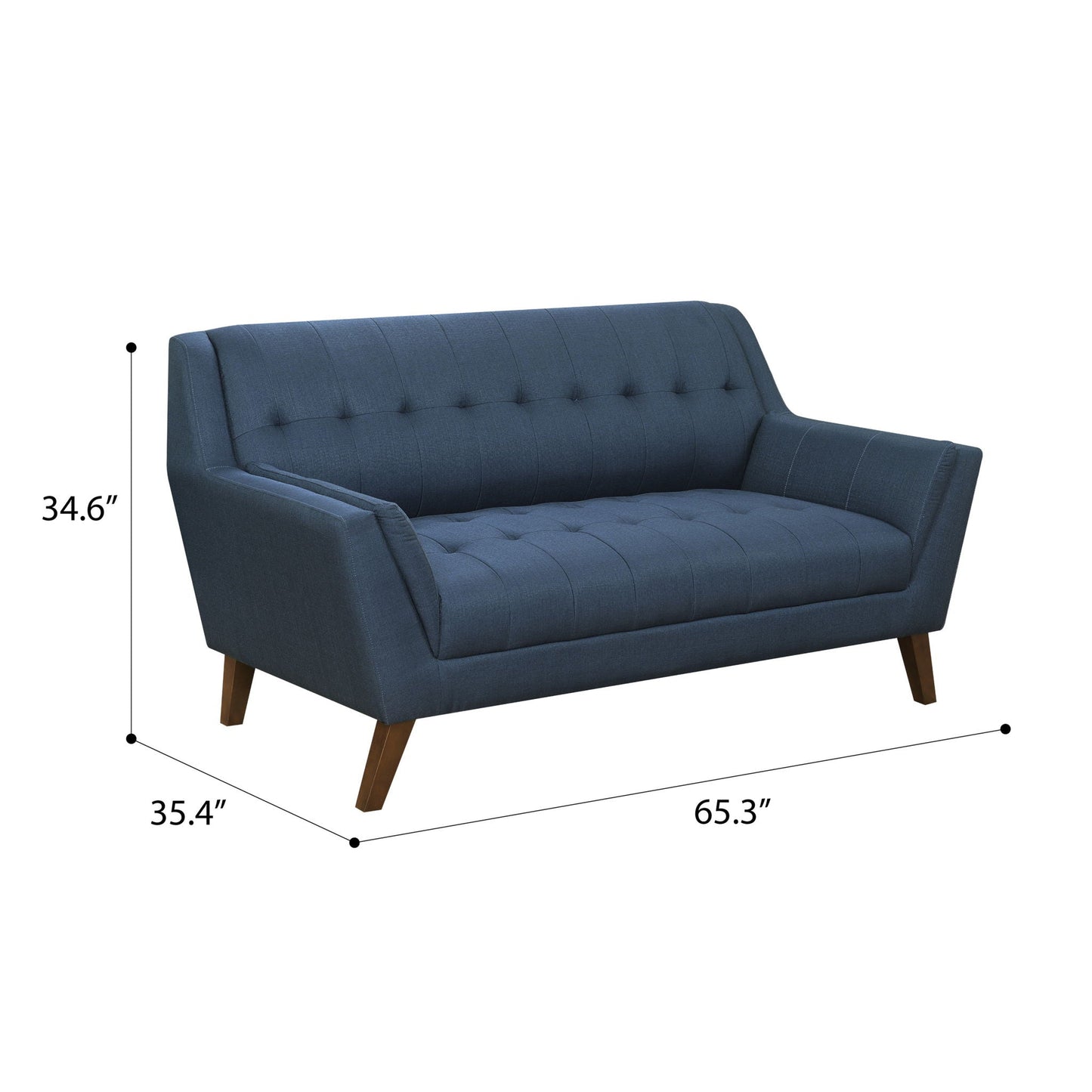 Loveseat - Blue - Fabric Emerald Home