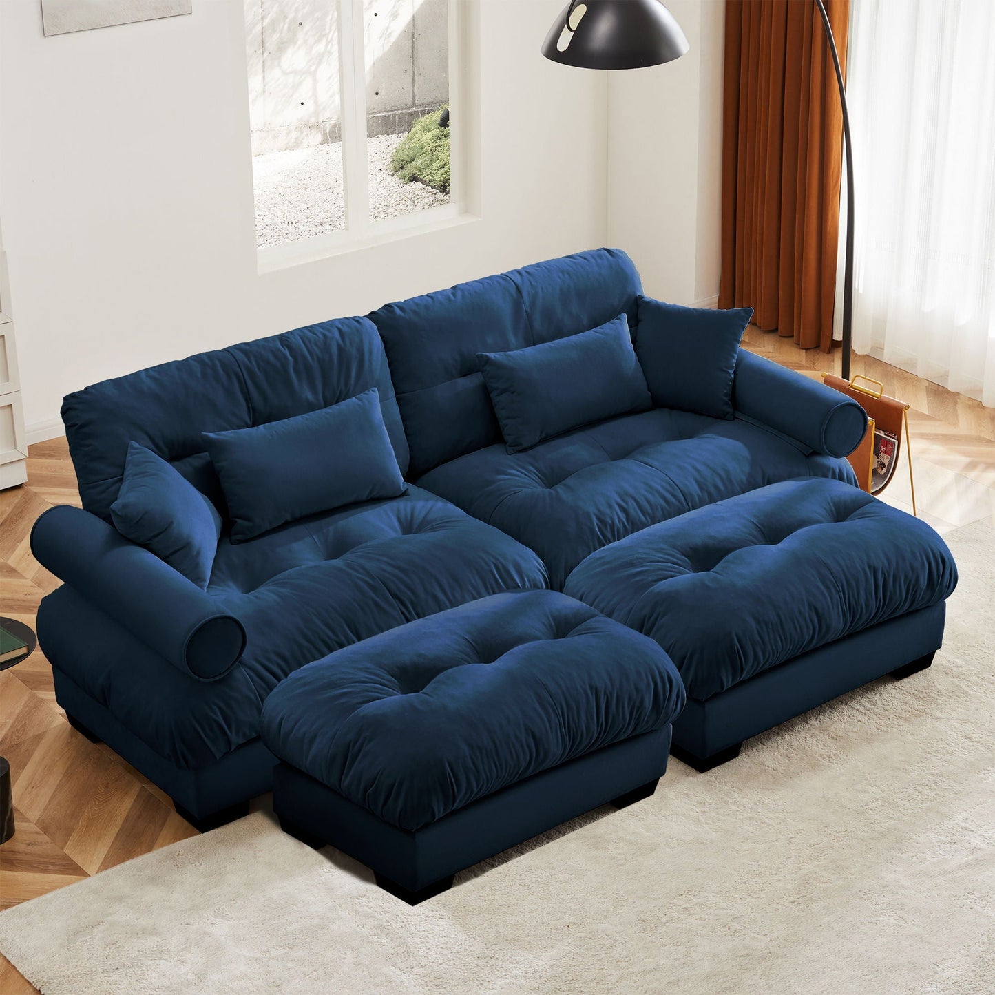 Super Comfort Oversized Modular Sectional Sofa With Movable Ottoman - Snoozhouse