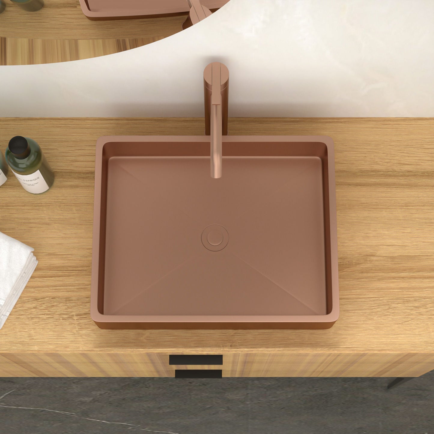 19" X 15" Stainless Steel Bathroom Sink With Pop Up Drain, Nano Surface - Rose Gold Daily Nest