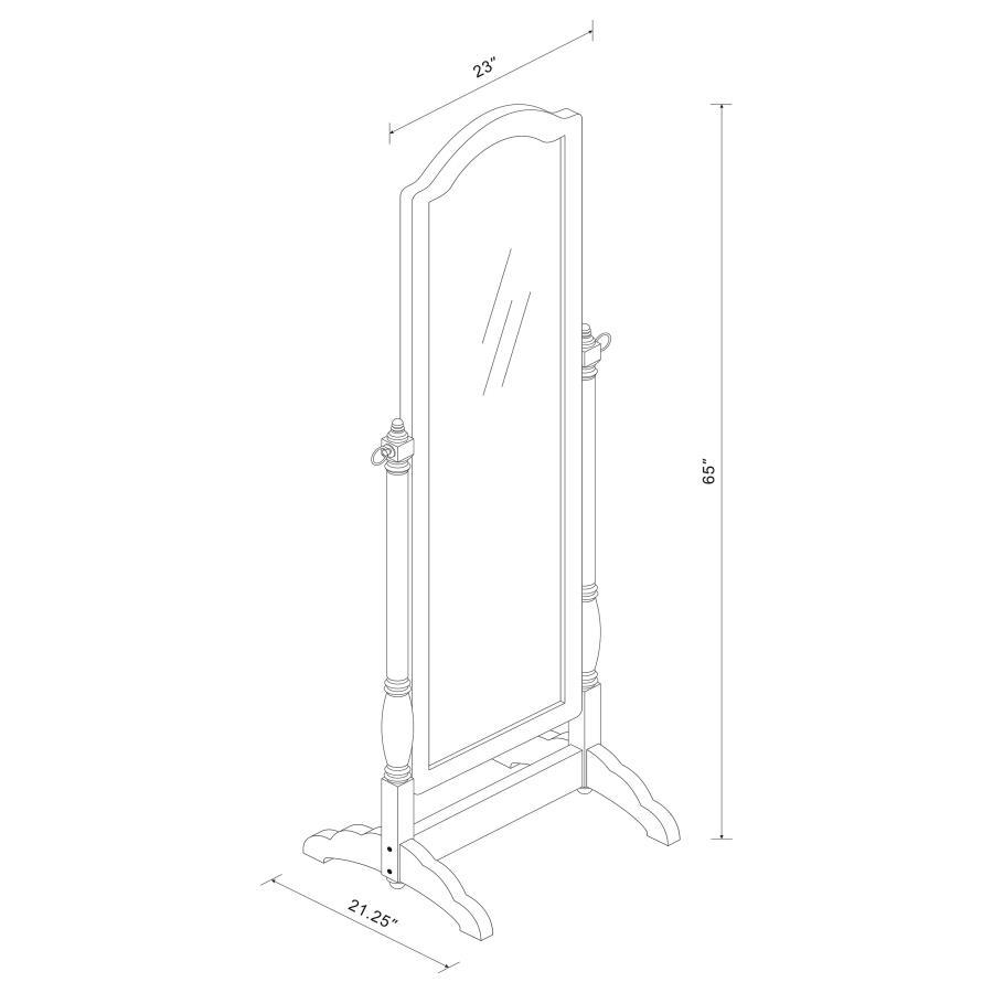 Cabot - Wood Adjustable Length Cheval Mirror CoasterEveryday