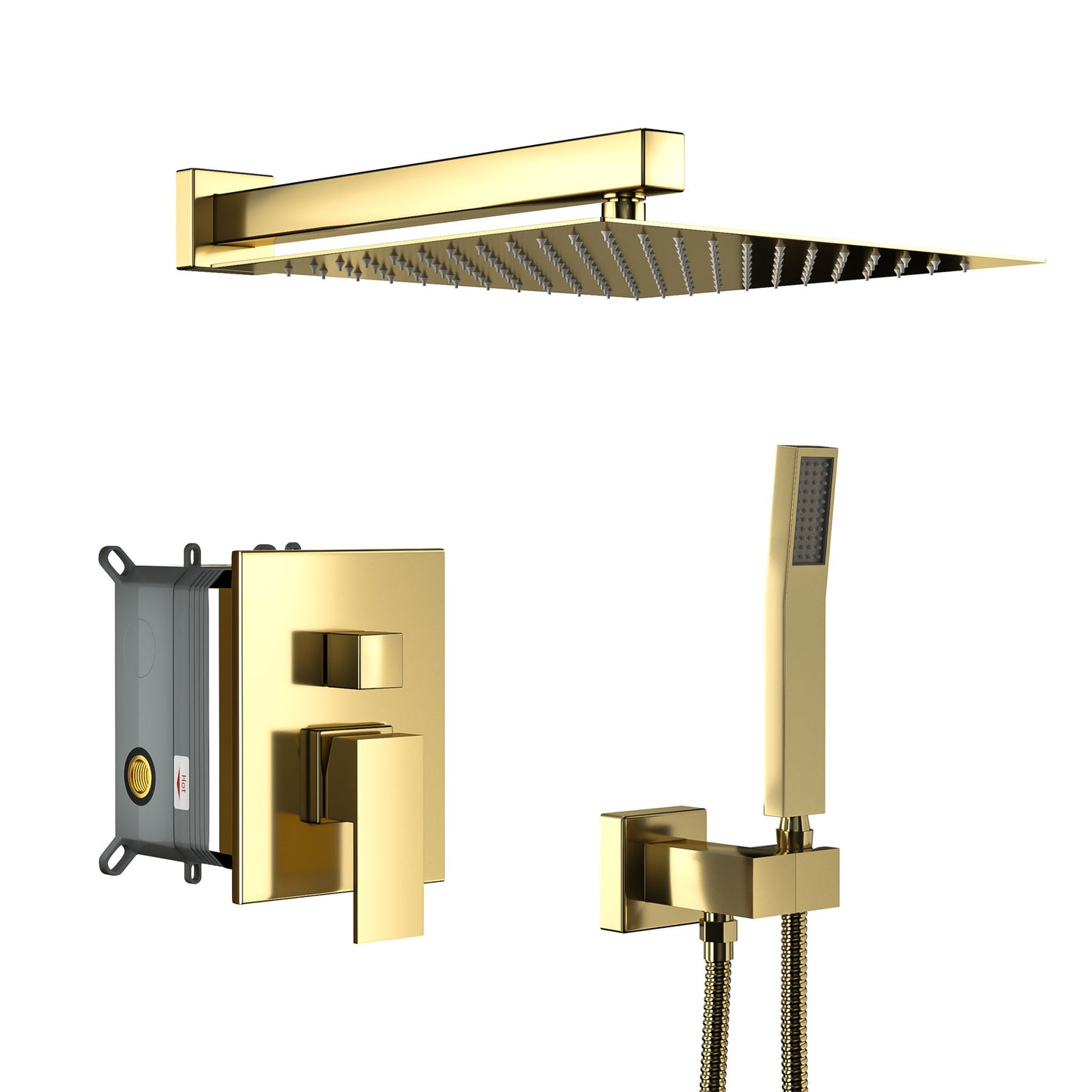 Dual Shower Head 10" Wall Mounted Square Shower System Daily Nest