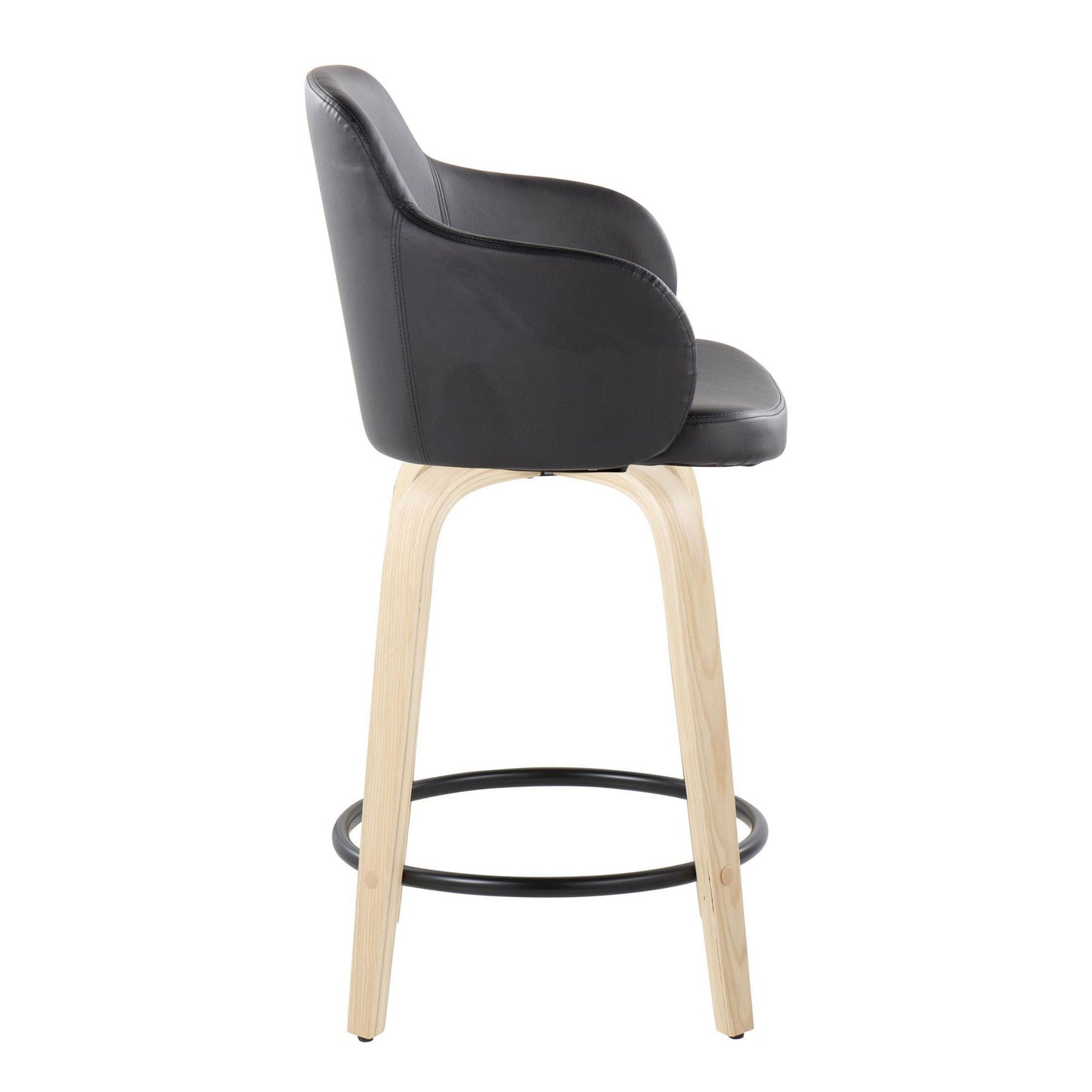 Boyne - Contemporary Fixed Height Counter Stool With Swivel (Set of 2) Round Footrest Lumi Source