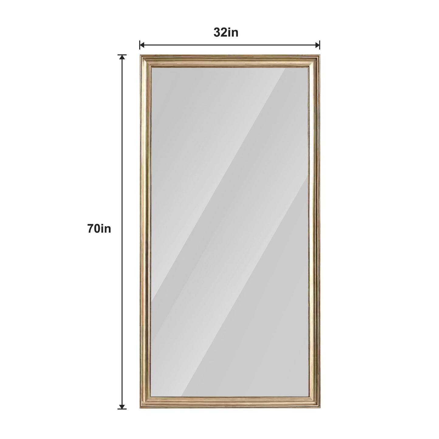 Elegant Full Body Floor Mirror With Artificial Wood Frame, Durable Design - Copper Daily Nest