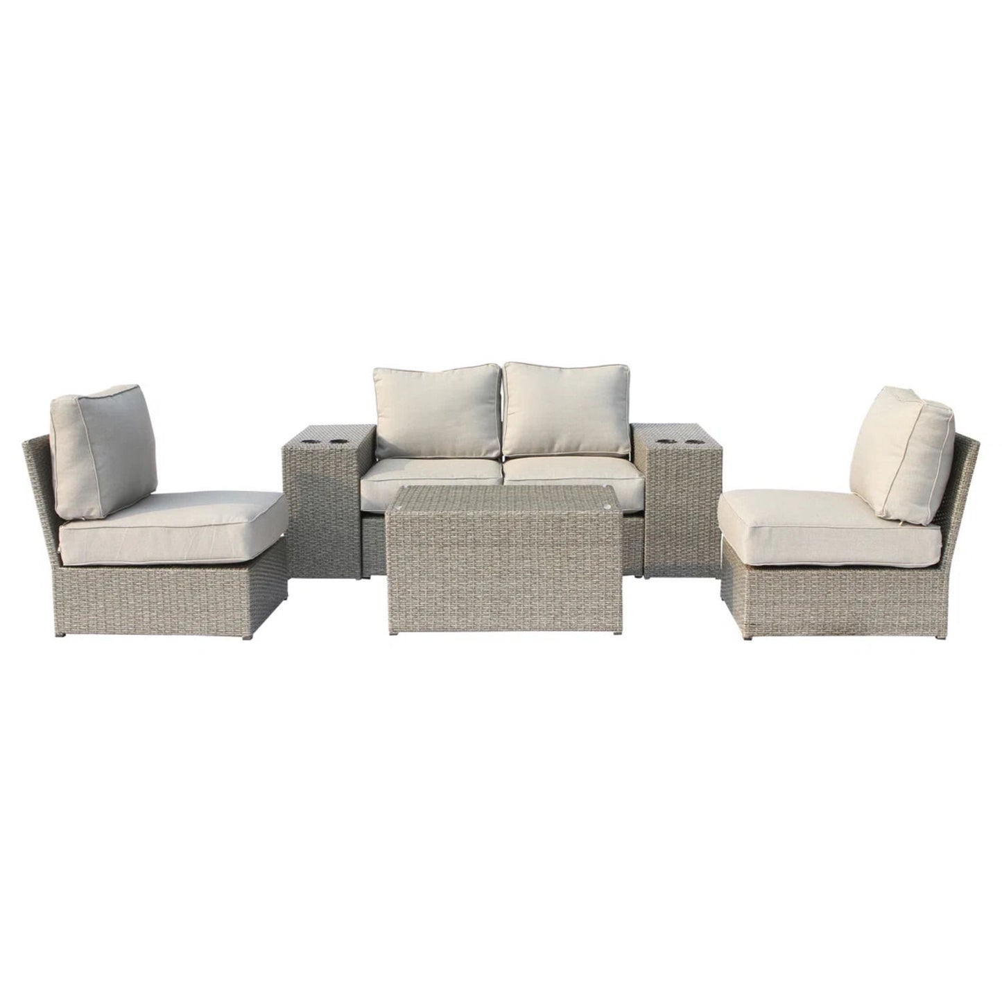 Stylish Modular Wicker Patio Seating Group LSI Patio Furniture