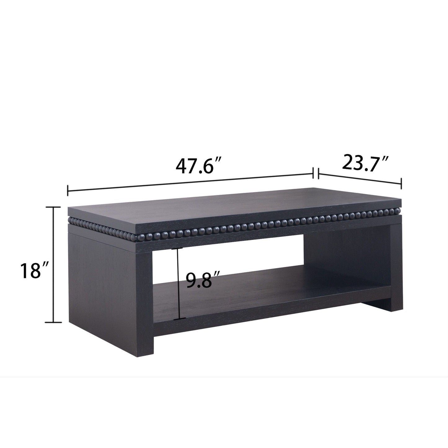 Modern Coffee Table With Beaded Trim Home Essentials