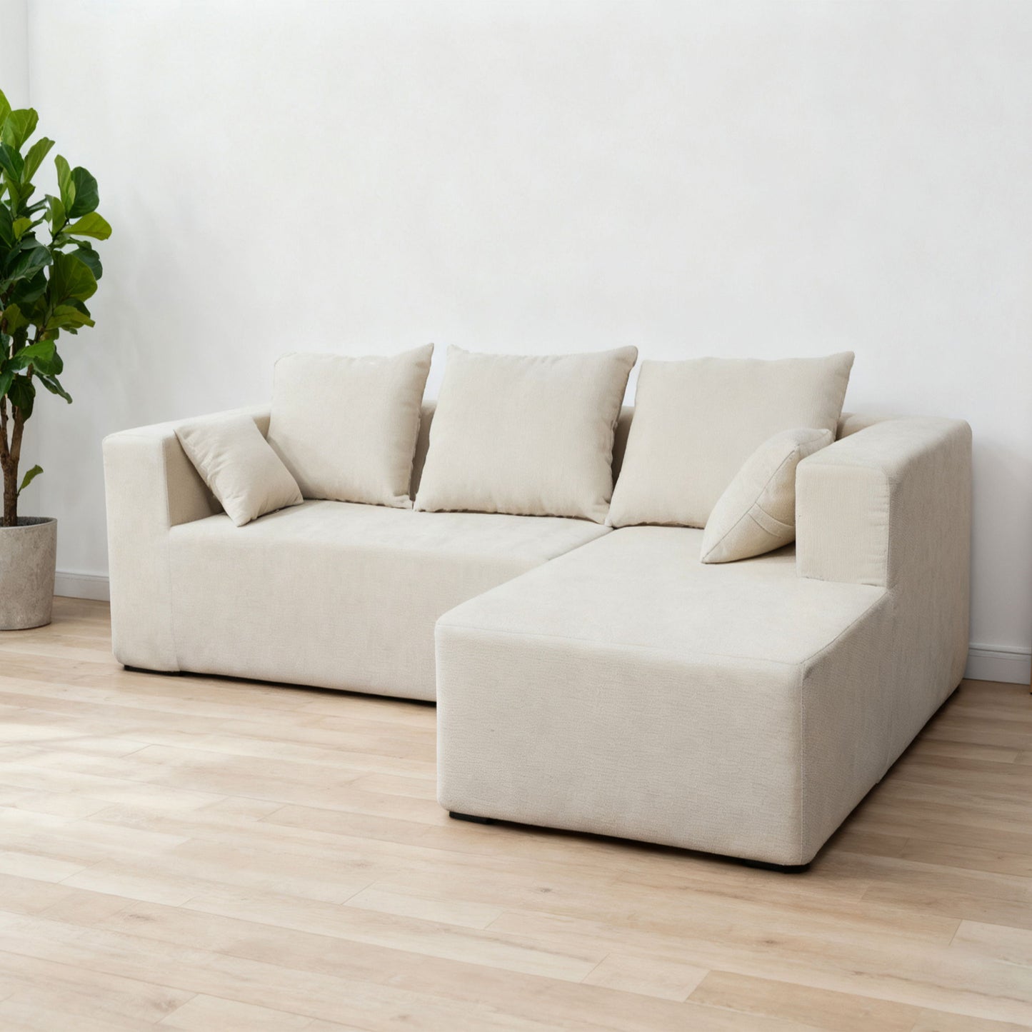 Modular Corner Sofa With Soft Linen Fabric Home Essentials