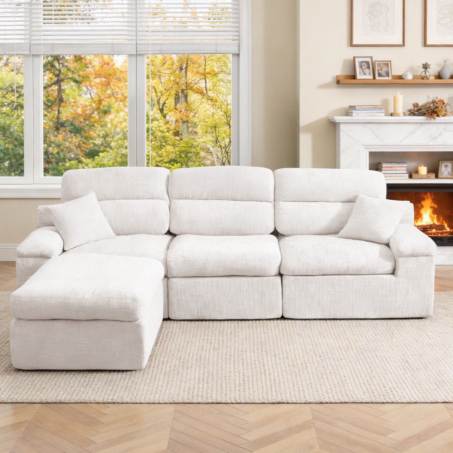 Corner Chaise Sofa With High Backrest Home Essentials