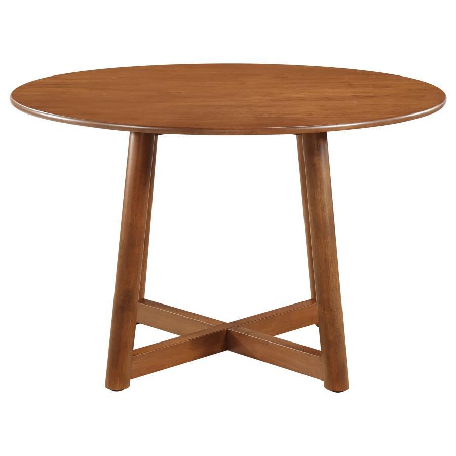 Dinah - Round Solid Wood Dining Table - Walnut CoasterEveryday