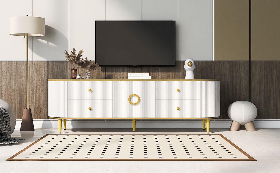 Modern TV Stand With 4 Drawers And 1 Cabinet Hearth and Haven