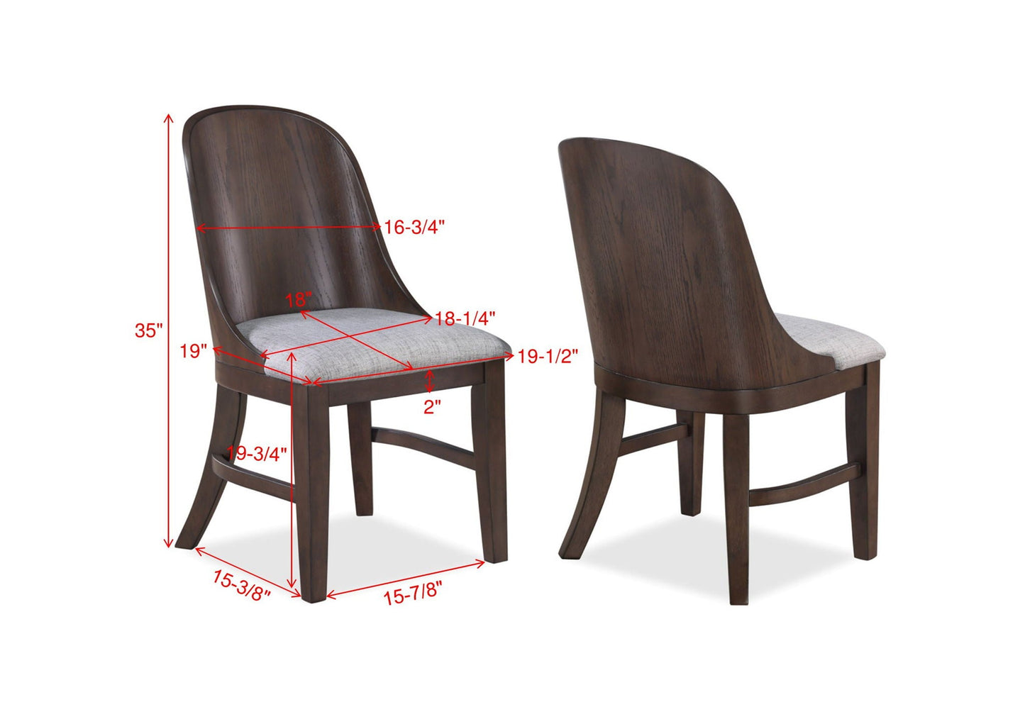 Cullen - Side Chair (Set of 2) - Walnut Crown Mark