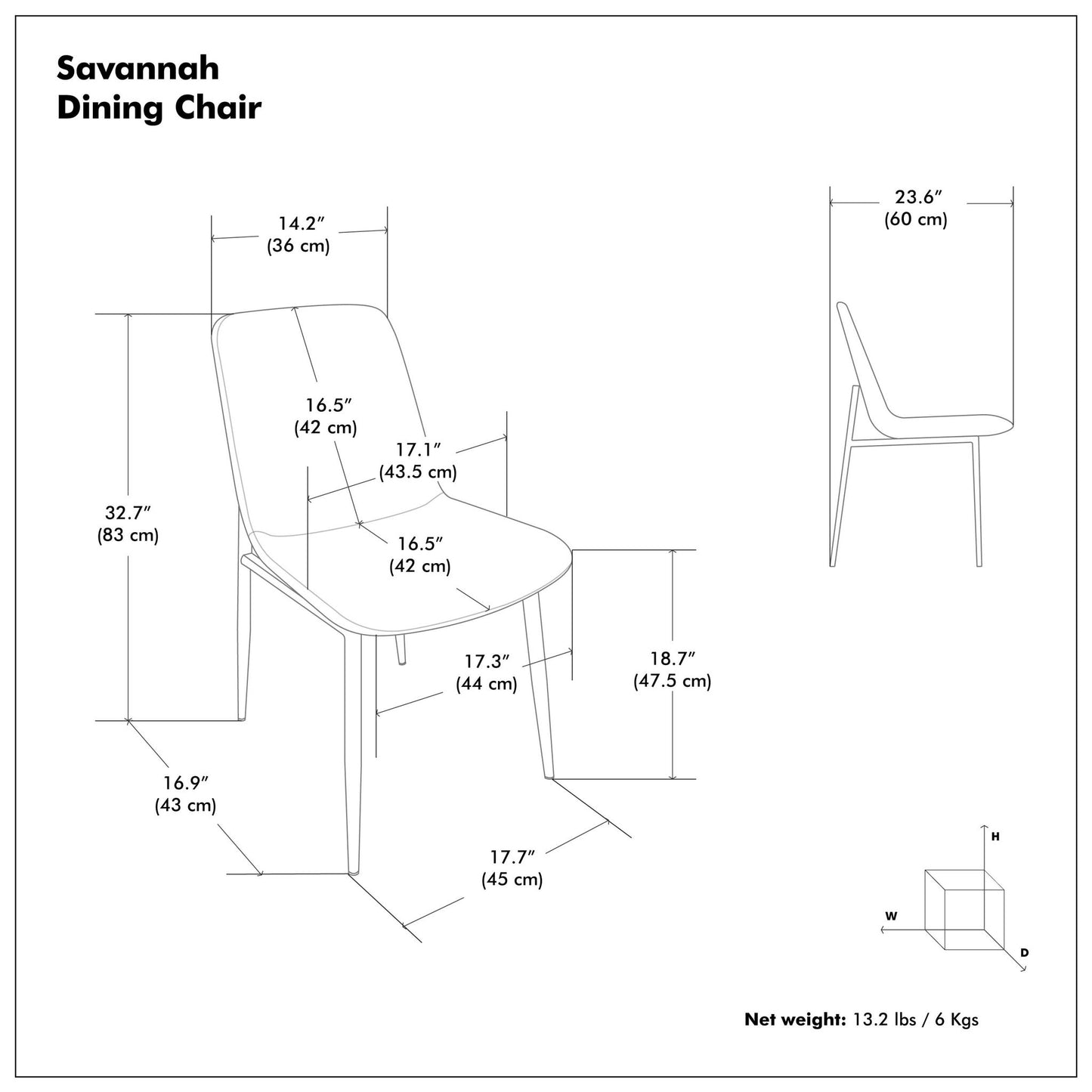 Savannah - Contemporary Design Dining Chair (Set of 2) Simpli-Home