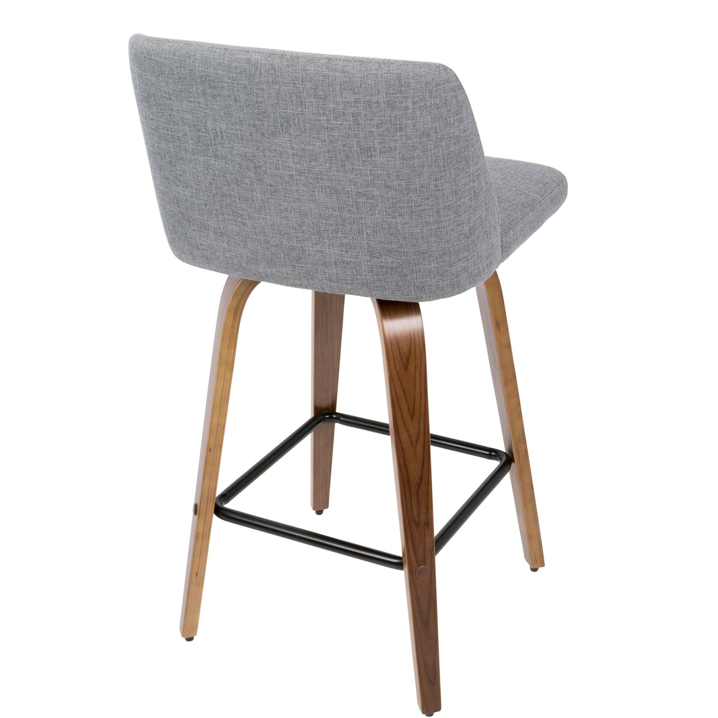 Toriano - Mid Century Modern Fixed Height Counter Stool & Square Footrest (Set of 2) Lumi Source