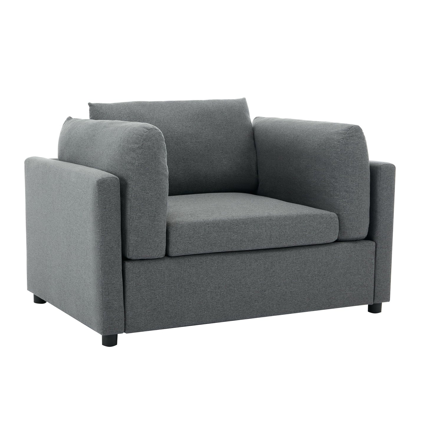 Wide Modern Oversized Armchair With Ottoman Stool, Single Sofa With Lumbar Support, Accent Chair Hearth and Haven