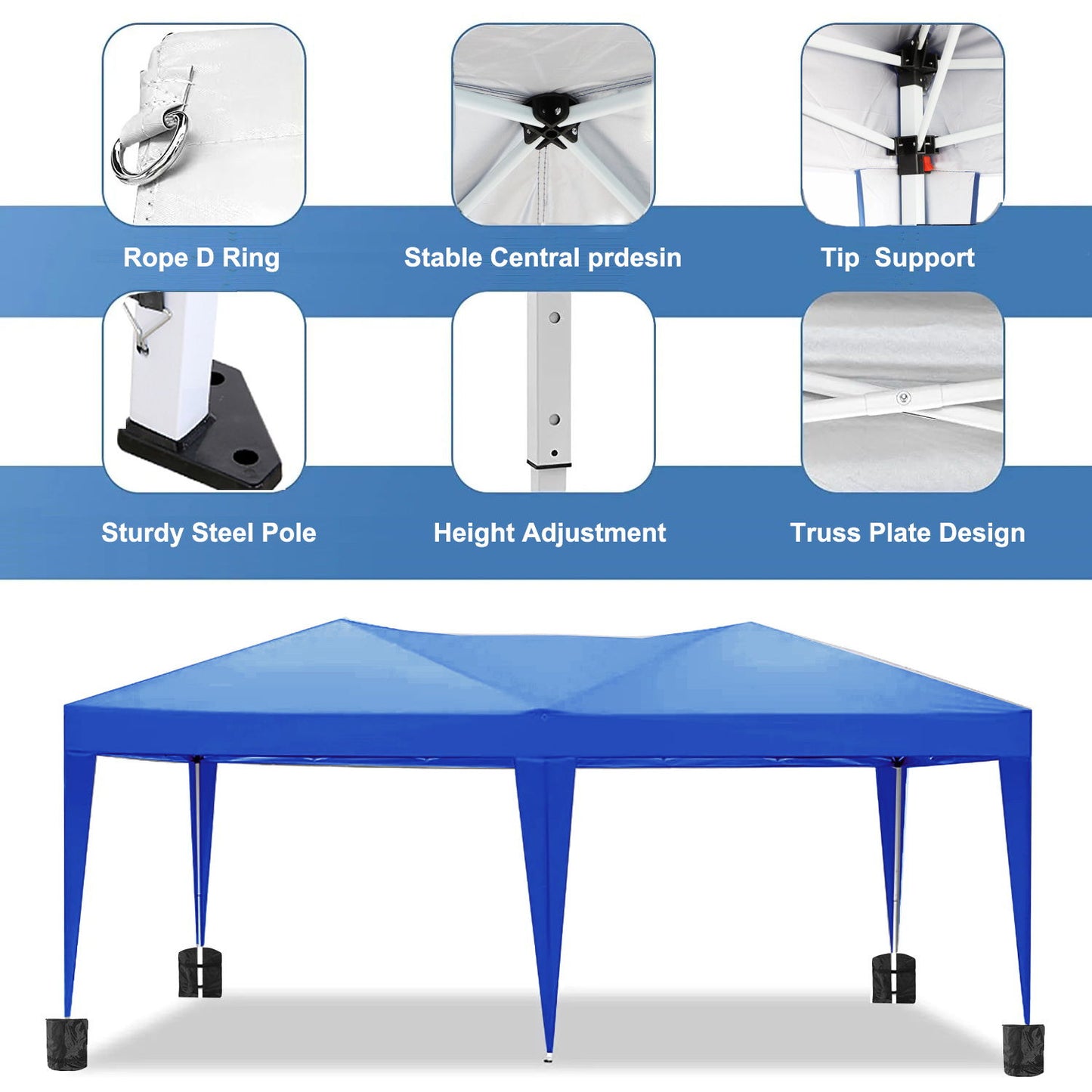 10'X20' Folding Canopy With 6 Removable Sidewalls Outdoor Event Shelter UPF 50+ Gazebo Portable Tents For Parties Beach Camping Wedding Ez Pop Up Canopy Home Essentials