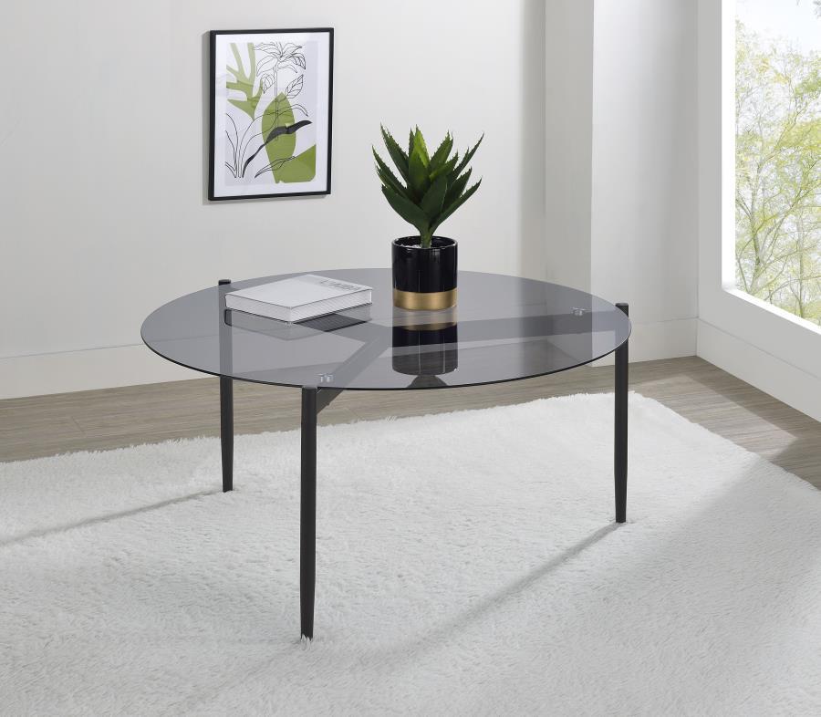 Rosalie - Round Smoked Glass Top Table CoasterEveryday