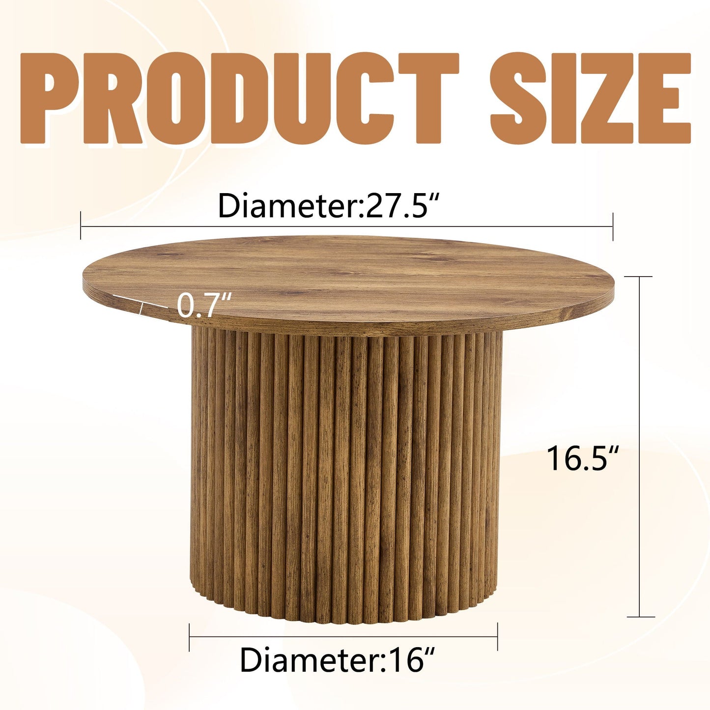 Modern Circular Coffee Table Cylindrical Design Home Essentials