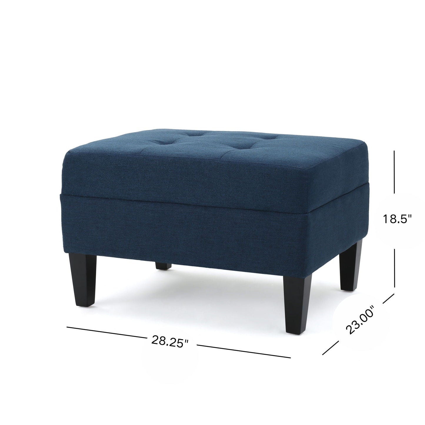 Foot Rest Under Desk Ottoman, Rectangle Foot Stool, Footrest Leg Rest For Sofa, Ottoman Rest Stools For Living Room Entryway - Navy Blue Noble House