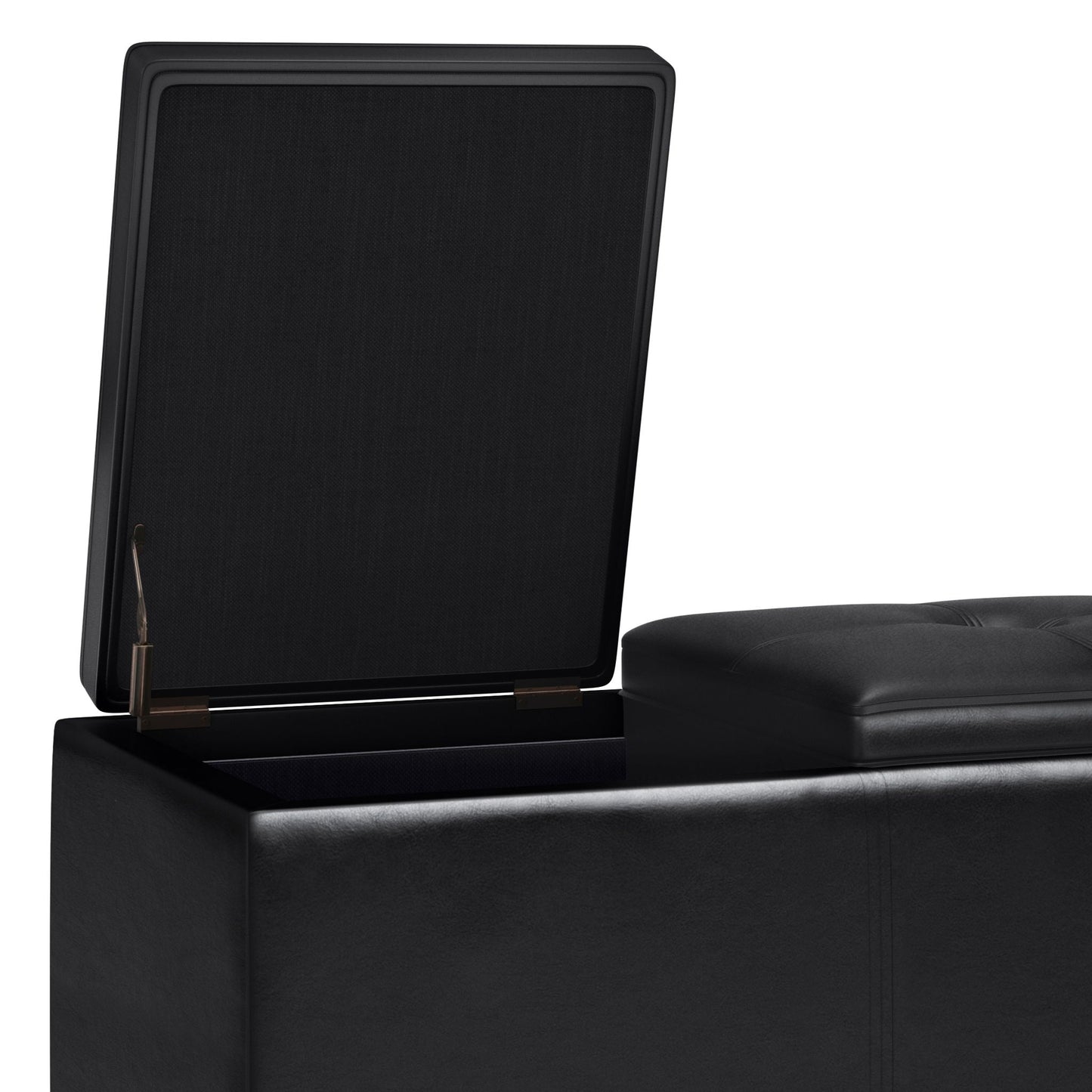 Avalon - Tray Storage Ottoman With Lift Up Lids - Midnight Black Simpli-Home