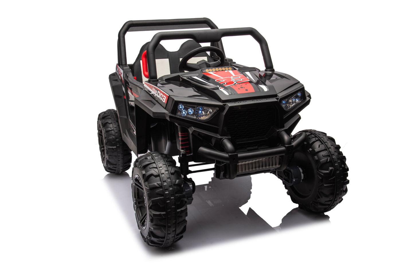 12V7A*1 30W*4 Four-Wheel Drive Leather Seat One Button Start, Forward And Backward, High And Low Speed, Music, Front Light, Power Display, Two Doors Can Open, 2.4G R / C, Seat Belt Four Wheel Absorber Daily Nest