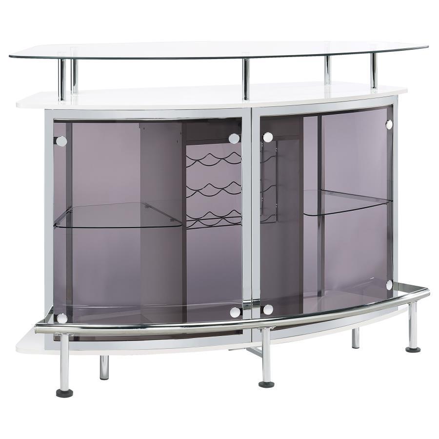 Gideon - Curved Glass Top Home Cabinet CoasterEssence
