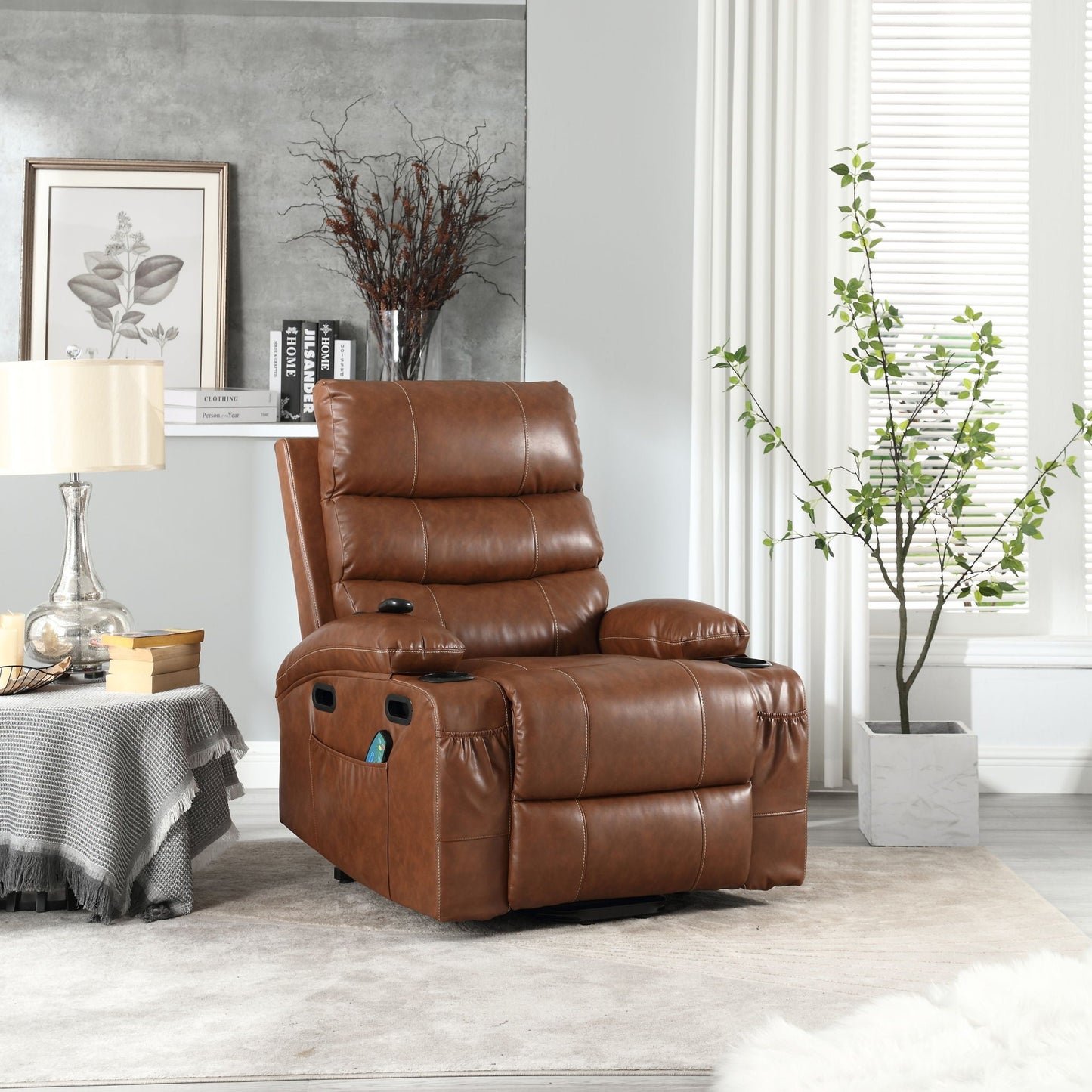 Cozy Electric Power Lift Recliner Chair Sofa For Elderly With Vibration Massage And Lumbar Heat Home Essentials