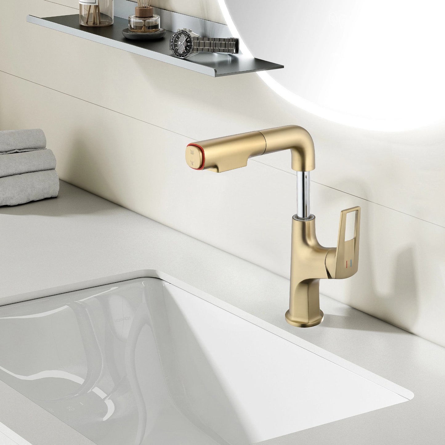 Pull Down Vessel Faucet With Lift Spout & Dual Spray Modes Daily Nest