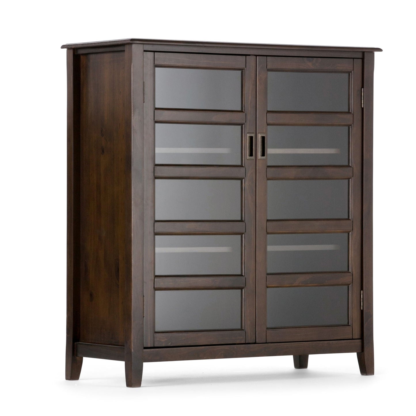 Burlington - Medium Storage Cabinet - Mahogany Brown Simpli-Home