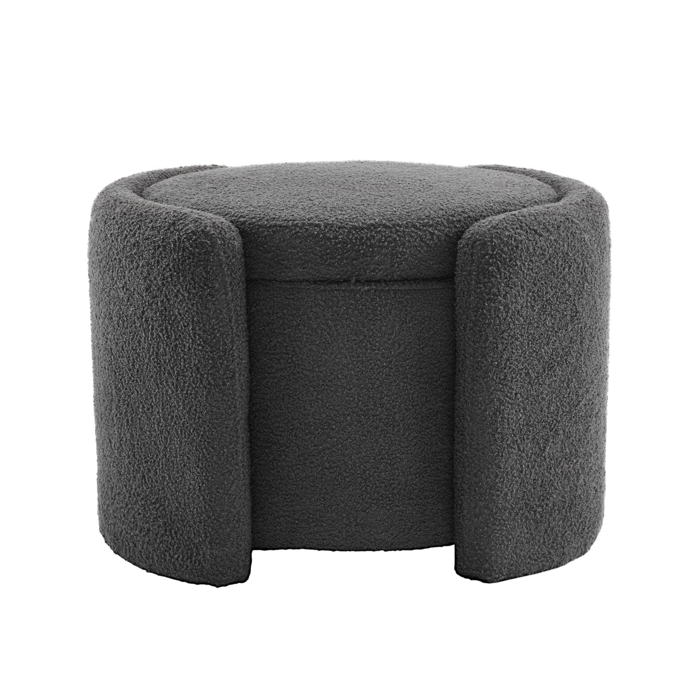 Cozy Boucle Storage Ottoman, Stylish Comfort With Hidden Storage Noble House