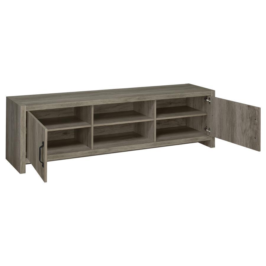 Burke - 2 Door Engineered Wood TV Stand - Gray Driftwood CoasterEssence