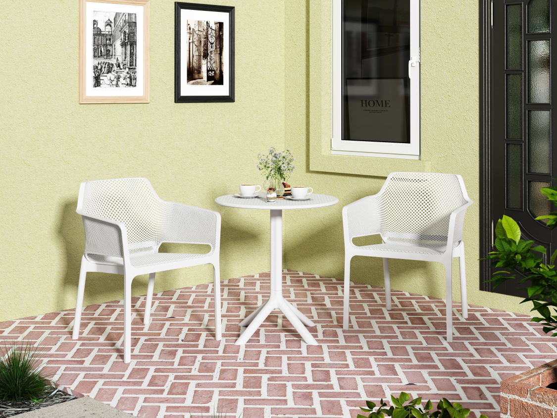3 Piece Plastic Arm Chair Bistro Grs Premium Ocean Plastic Home Essentials