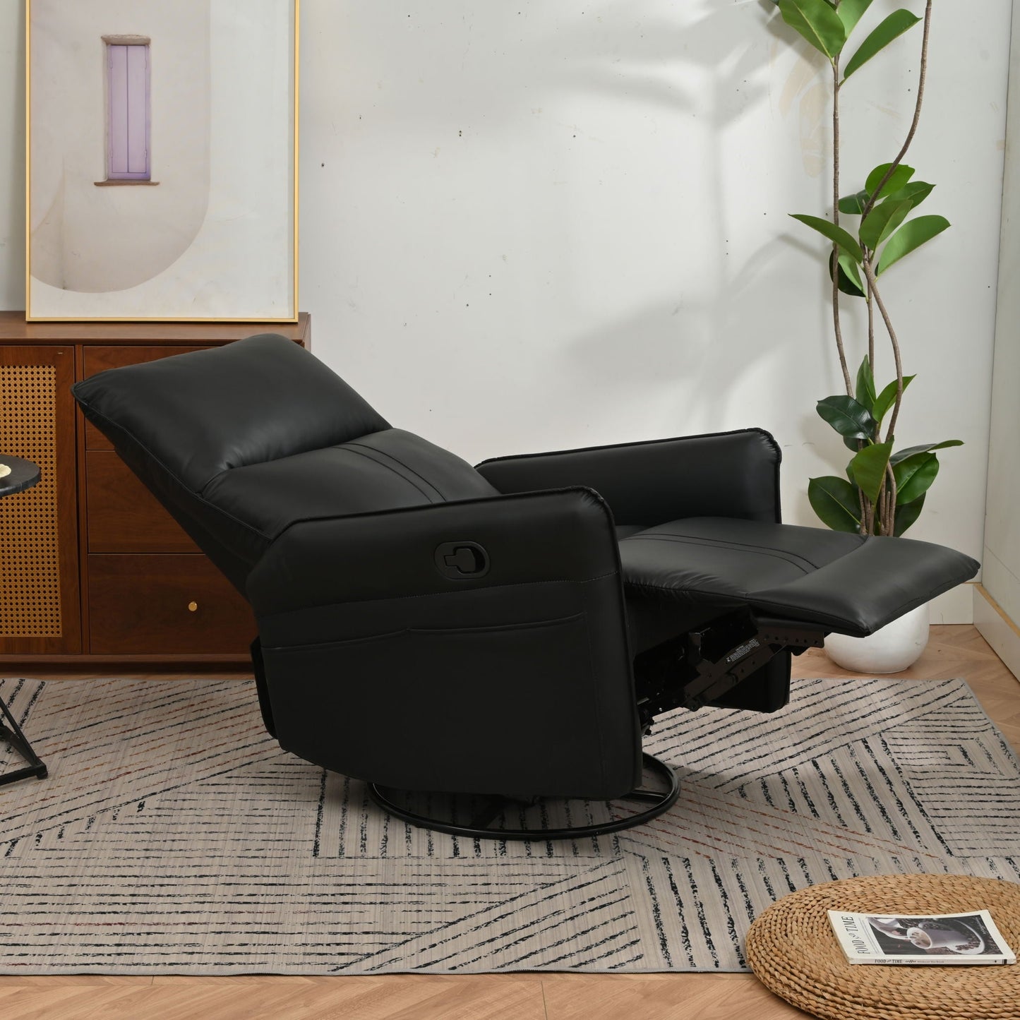 360° Modern Small Rocking Swivel Recliner Chair With Side Pocket Home Essentials