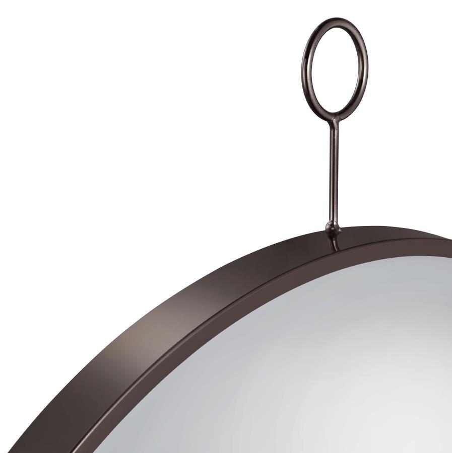 Gwyneth - Round Wall Mirror - Black Nickel CoasterEveryday