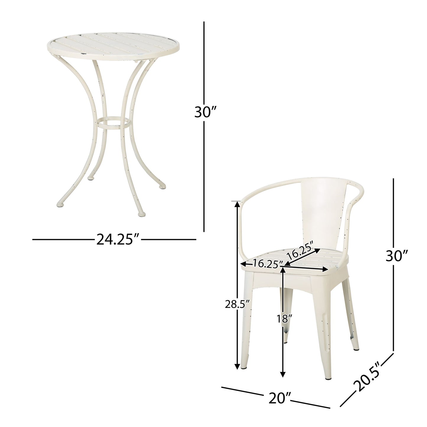 Colmar - 3 Piece Metal Set Noble House