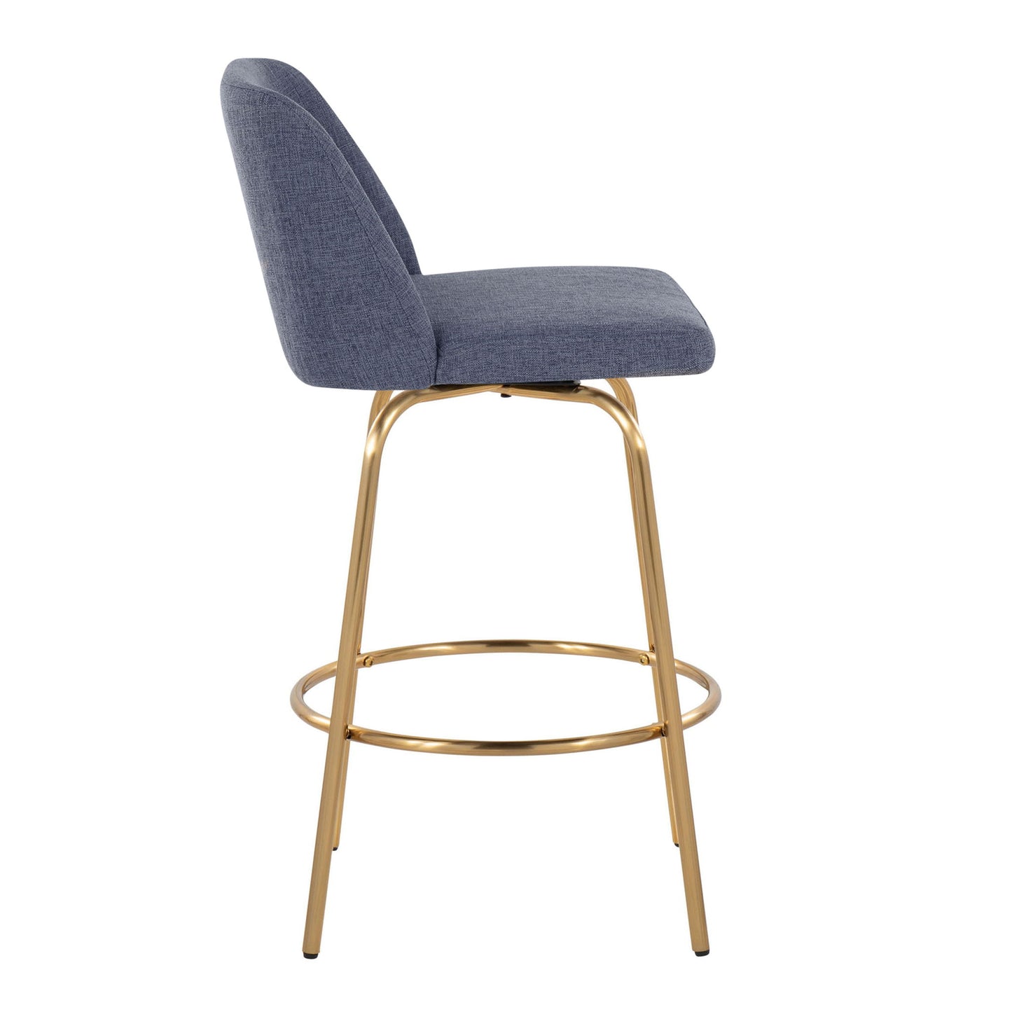 Toriano - Contemporary, Fixed Height Counter Stool With Swivel With Round Footrest (Set of 2) Lumi Source