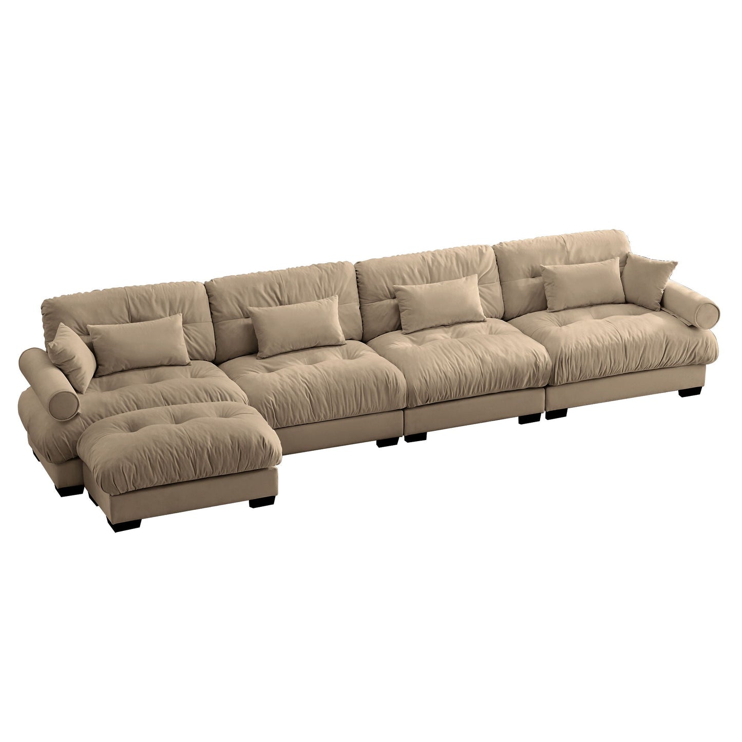 Super Comfort Oversized Modular Sectional Sofa With Movable Ottoman - Snoozhouse