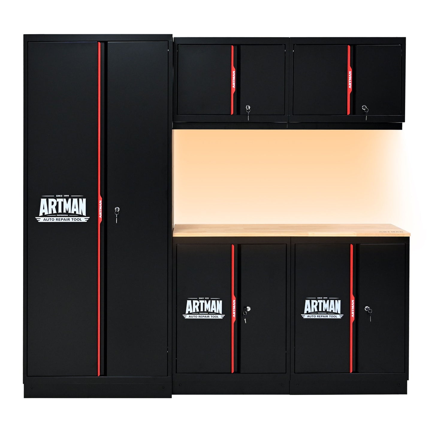 Steel Filing Cabinet With Compartments For Office Use, Storage, File Storage, Archives, And High And Low Cabinets - Black / Red Home Essentials