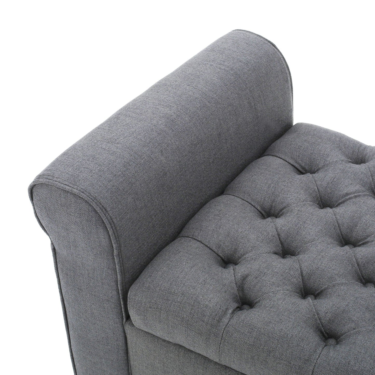 Hayes - Contemporary Armed Storage Bench With Rolled Arms And Button Tufting Noble House