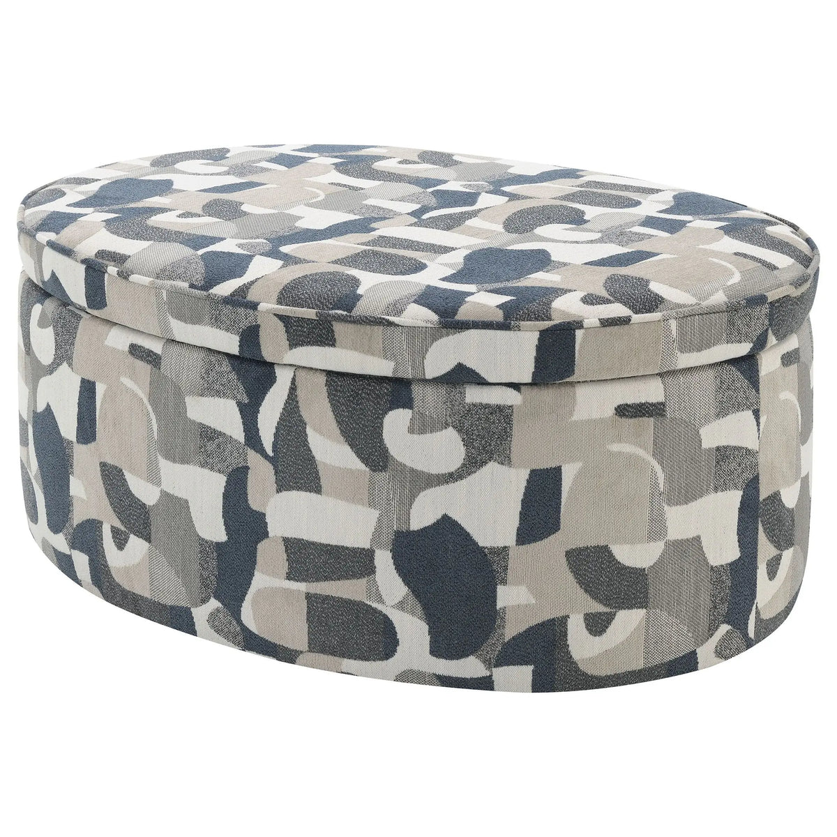 St. Helena - Oval Storage Ottoman With Removable Top - Indigo Furniture Max