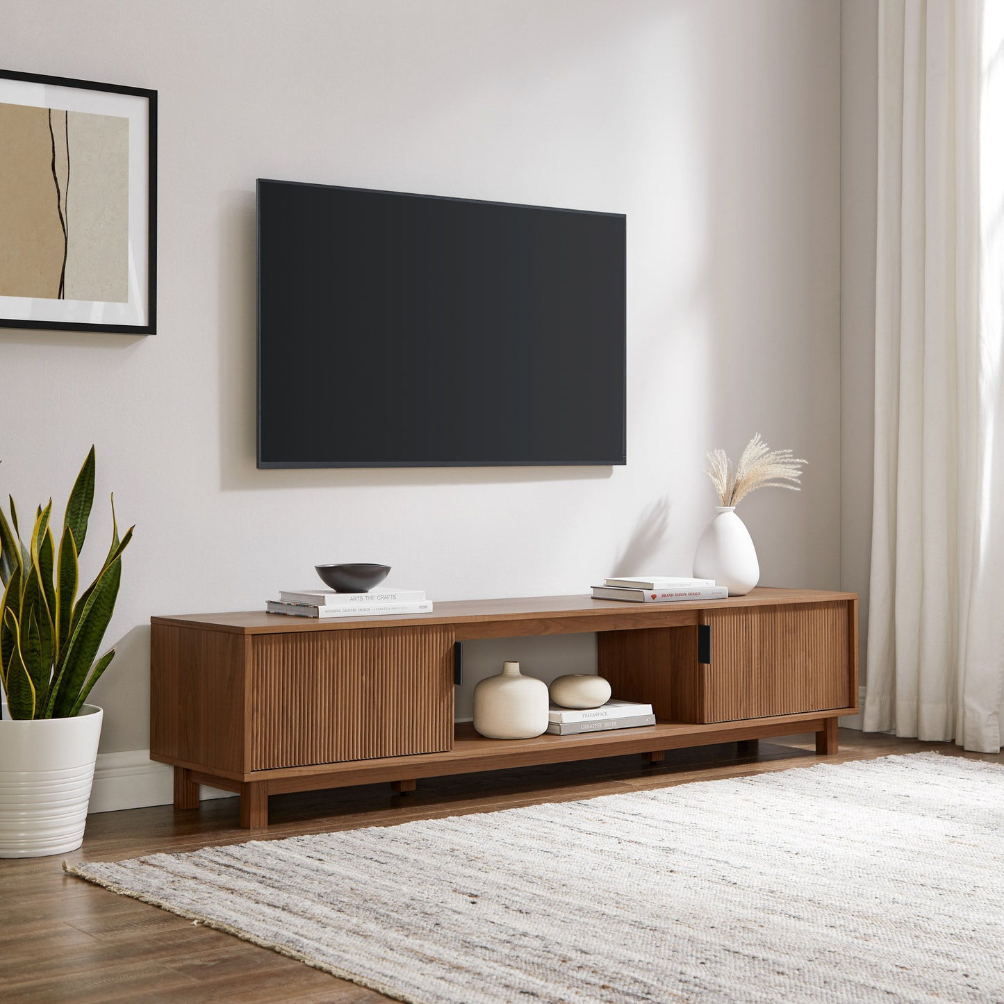 Modern Fluted Door Minimalist TV Stand Walker Edison