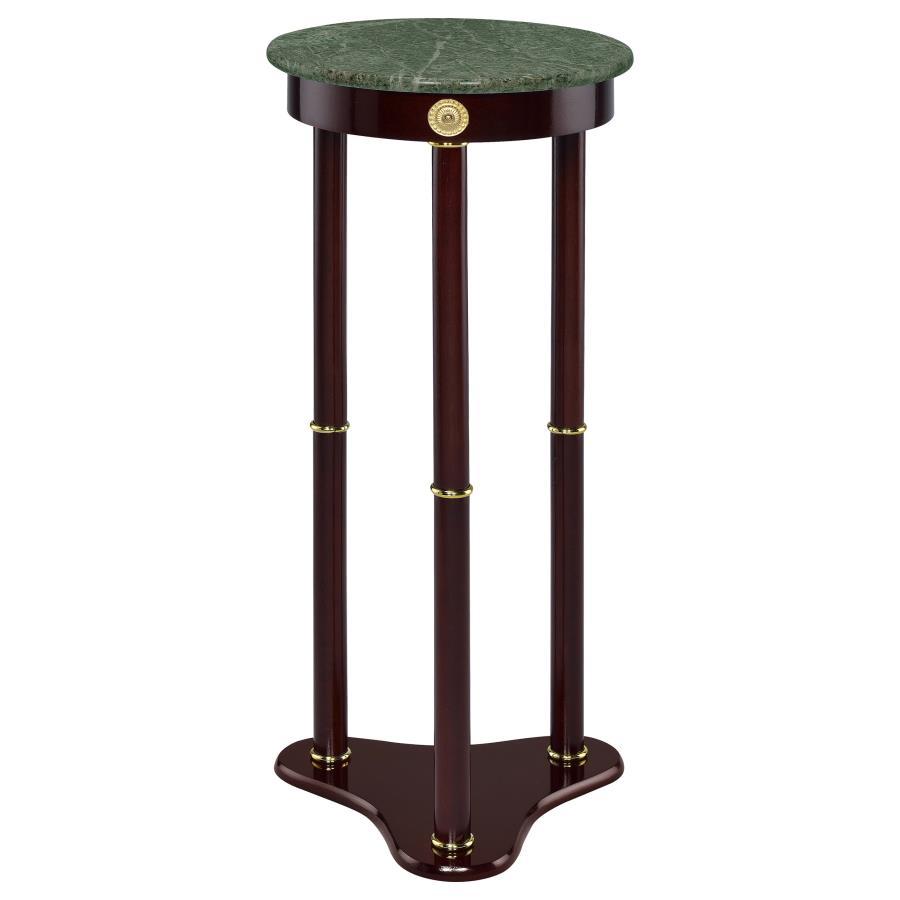 Edite - Round Marble Top Accent Side Table - Merlot CoasterEveryday
