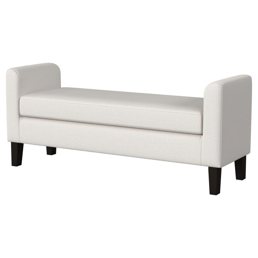 Rex - Fabric Upholstered Accent Bench With Armrests - Vanilla Coaster Fine Furniture