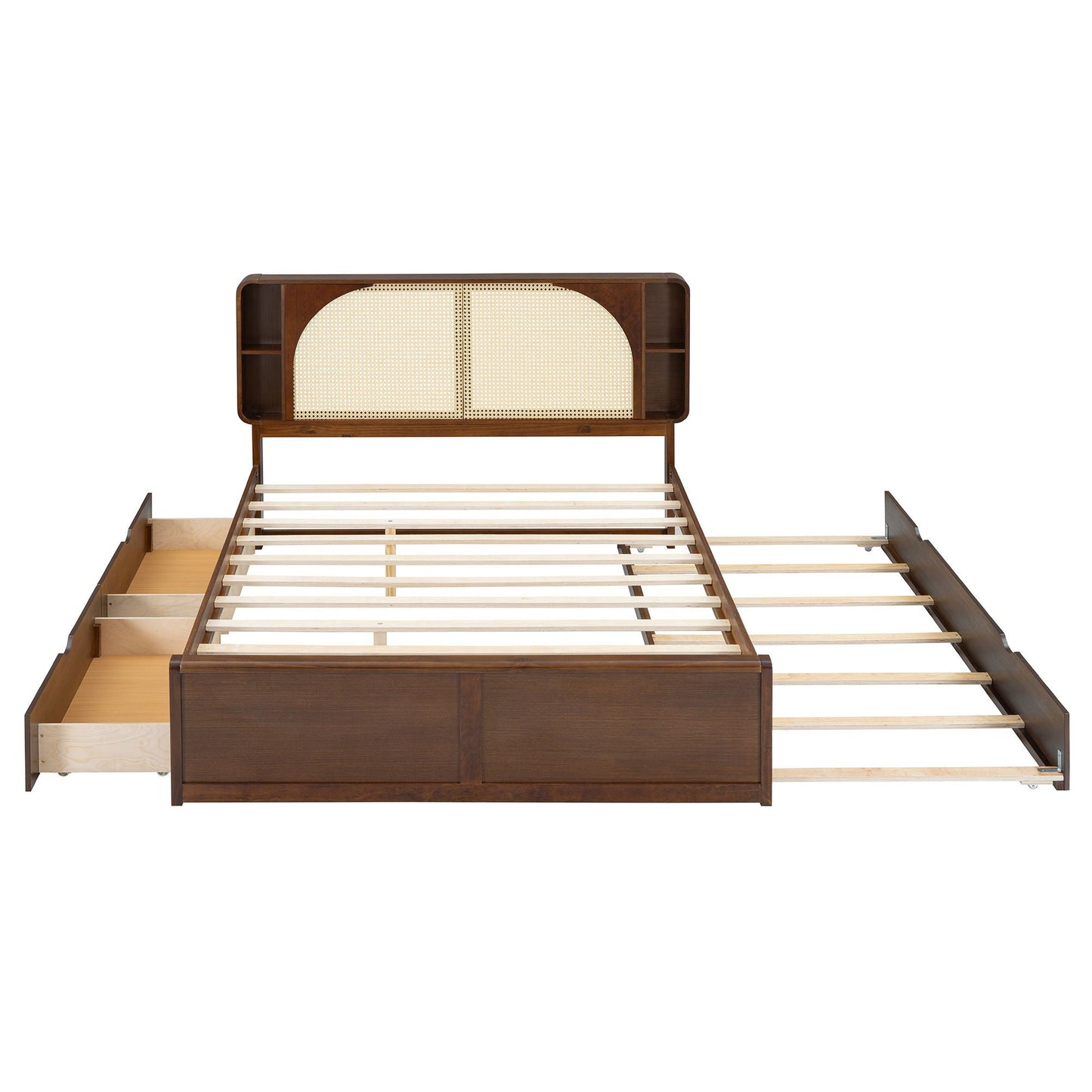 Headboard Bed With 2 Drawers And Trundle Timeless Haven