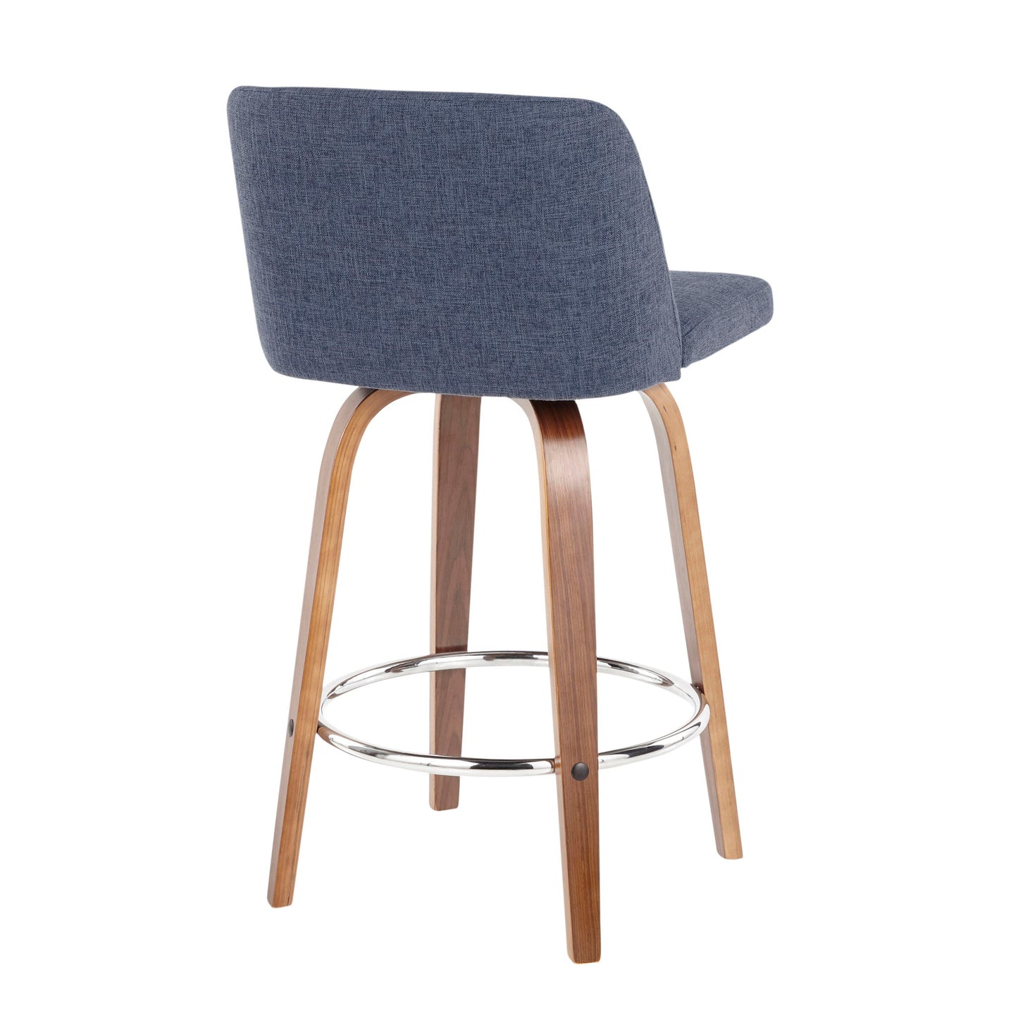 Toriano - Mid-Century Modern Fixed Height Counter Stool With Round Footrest (Set of 2) Lumi Source