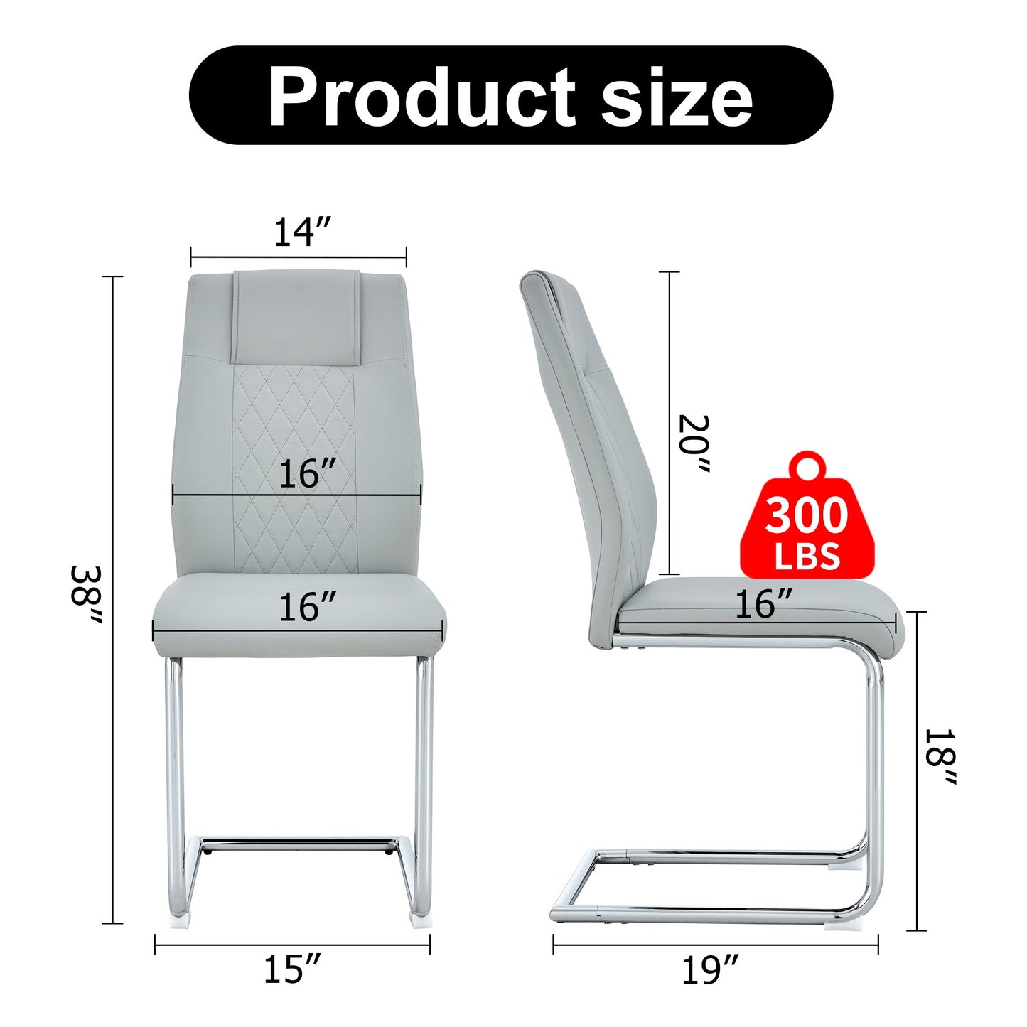 Modern Dining Chairs With Padded Seat, Metal Legs Home Essentials